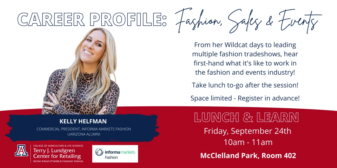 Flyer of Career Profile Lunch & Learn with Kelly Helfman