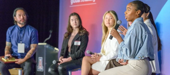 Students speaking at the Global Ideas Summit